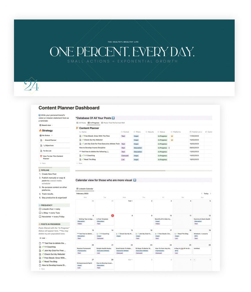 Notion LinkedIn Content Planner